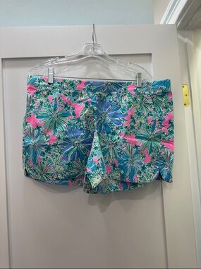 Lilly Pulitzer Pink & Teal Floral Bermuda Shorts